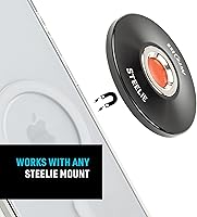 Vista 5 de Nite Ize Steelie Orbiter Plus - Zócalo magnético y anillo de metal - Soporte de salpicadero para coche con montaje magnético - Soporte