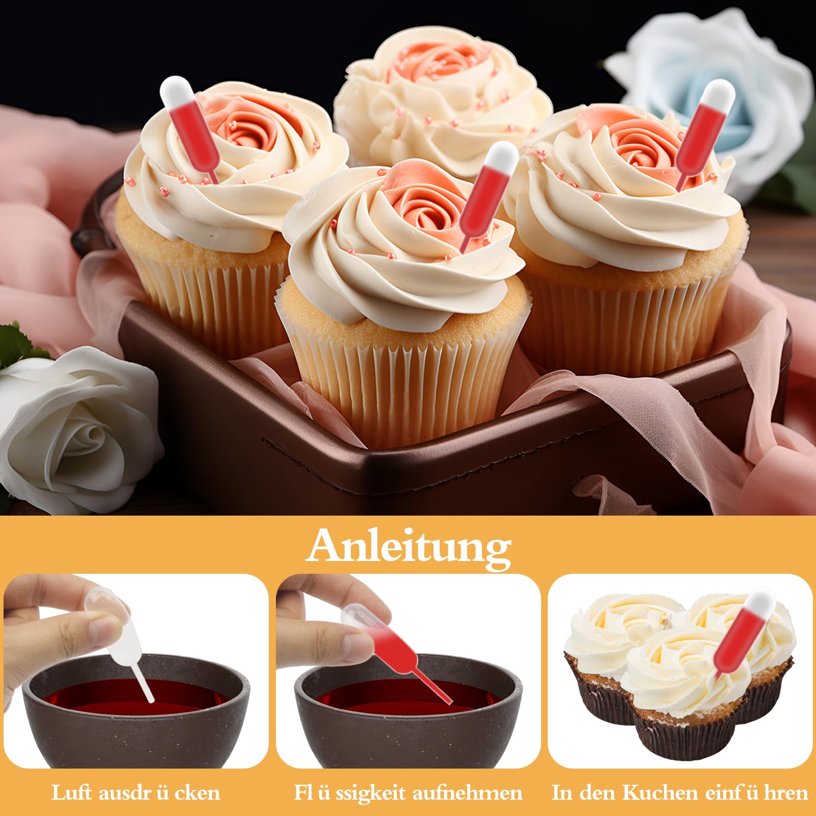 50 pipette in plastica, da 4 ml, in plastica, per cupcake, gelato, mini torte, waffles, dessert