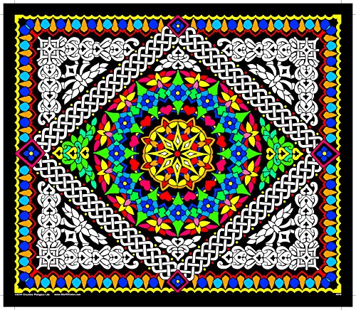 Stuff2Color Geo Spectacular - Large Fuzzy Velvet Coloring Poster - Fun Arts and Crafts Activity for Kids and Adults - Excellent Quiet Time Project that Promotes Creativity