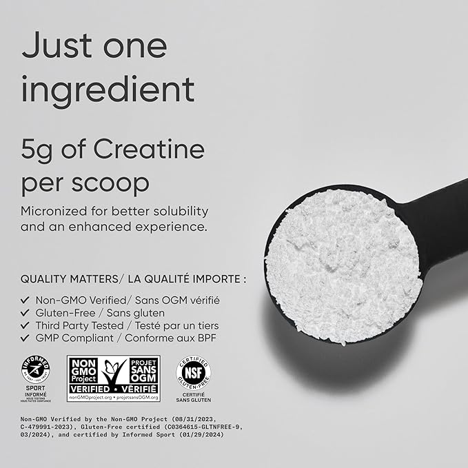 This particular creatine supplement is non-GMO and comes in a package providing 60 servings, making it a convenient choice for those incorporating creatine into their fitness regimen. Its micronized form ensures better solubility in liquids, reducing the chances of settling at the bottom of drinks and enhancing absorption by the body. This is especially beneficial for individuals looking for a supplement that is easy to mix and consume without any grit or chalky texture.