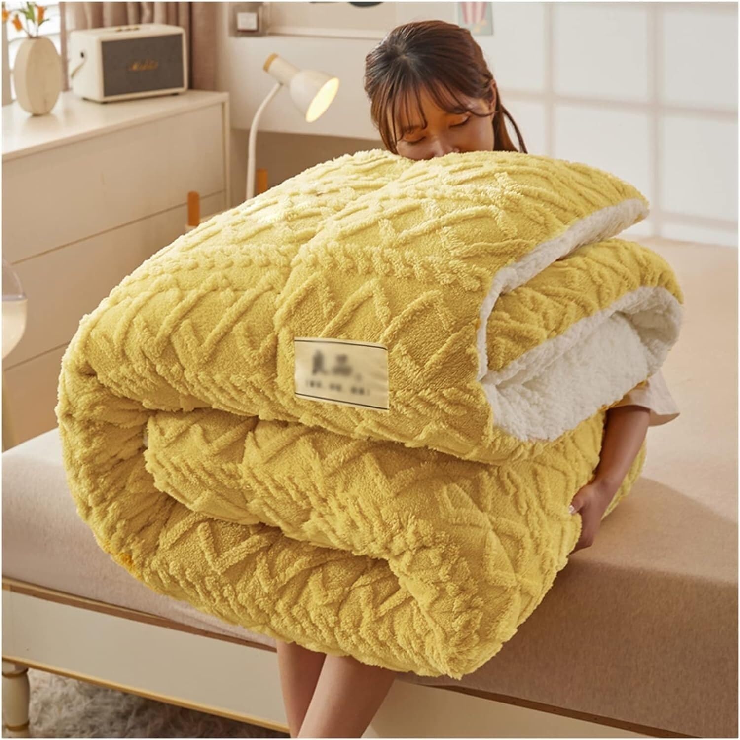 Couette en velours d'agneau chaude pour des nuits douillettes en automne hiver
