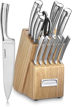 Cuisinart C99SS-15P 15 Piece Stainless Steel Blades Set with Wood Block, Silver