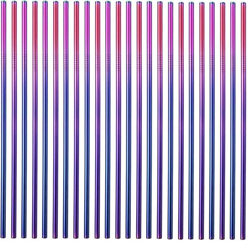 Paquete de 50 popotes de acero inoxidable, pajitas de metal superlargas de 10.5 pulgadas para vasos de 30 oz20 onzas, tazas de viaje, reutilizables,