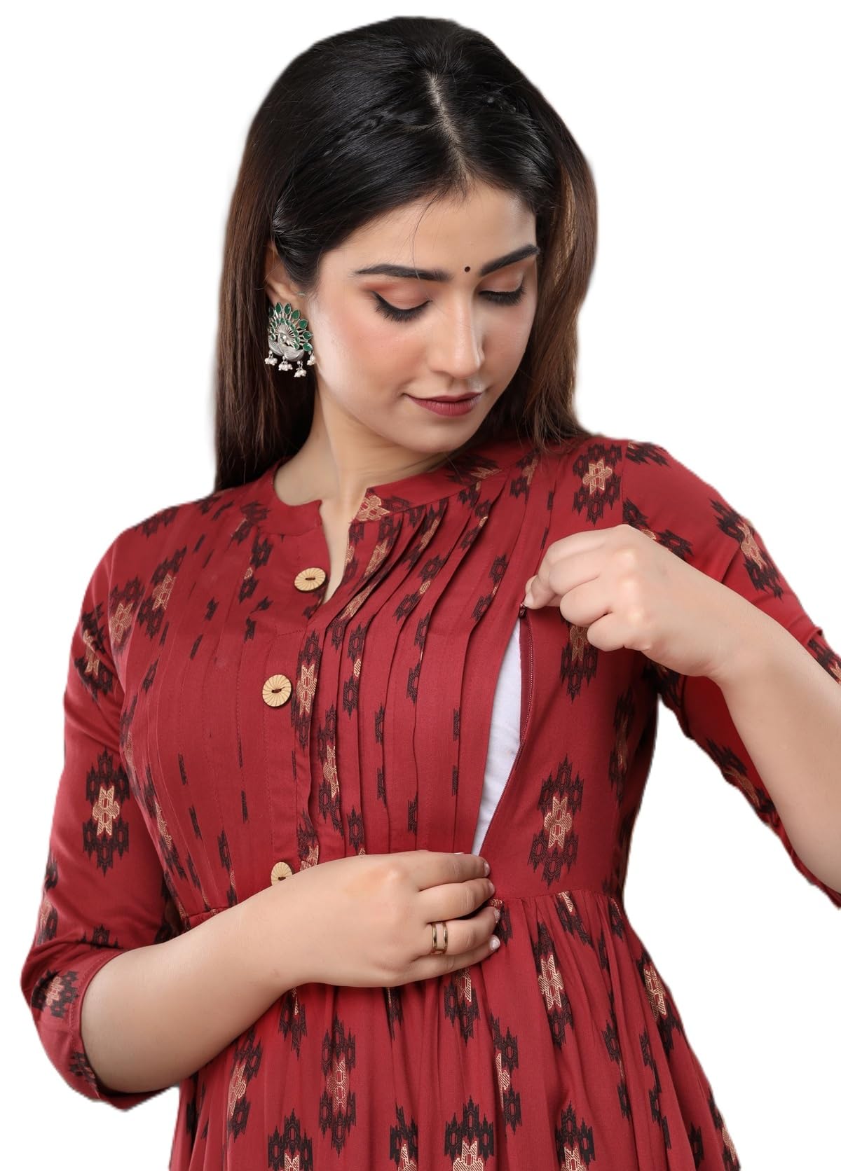 Jasperine Maternity Feeding Dresses for Women | Baby Shower Dress | Breast Feeding Dress | Comfortable Maternity Kurta-picture-35