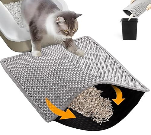 Cat Litter Mat, Honeycomb Double Layer Cat Litter Trapping Mat,