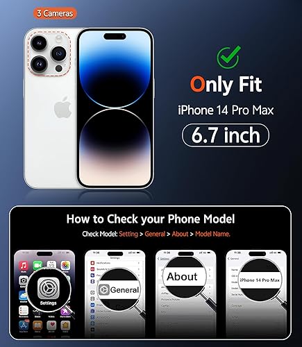 Miniatura 128 de Fntcase Funda para iPhone 15 Plus y 14 Plus de 6.7 pulgadas, magnética, a prueba de golpes de grado militar, antiamarilleo, delgada, protectora