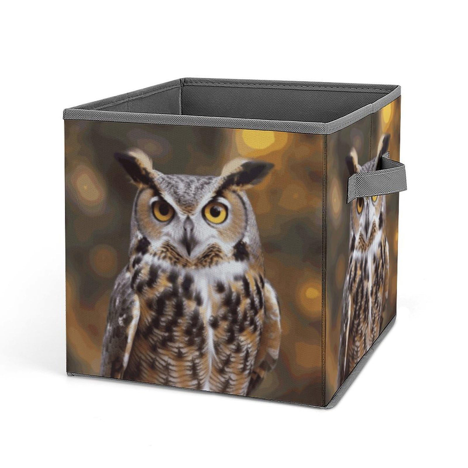JTREHY Owl Birds Storage Bins Sturdy Large Capacity Folding Sorting Boxes Convenient Stable Storage Box Collapsible Fabric Storages Cubes Organizer with Handles