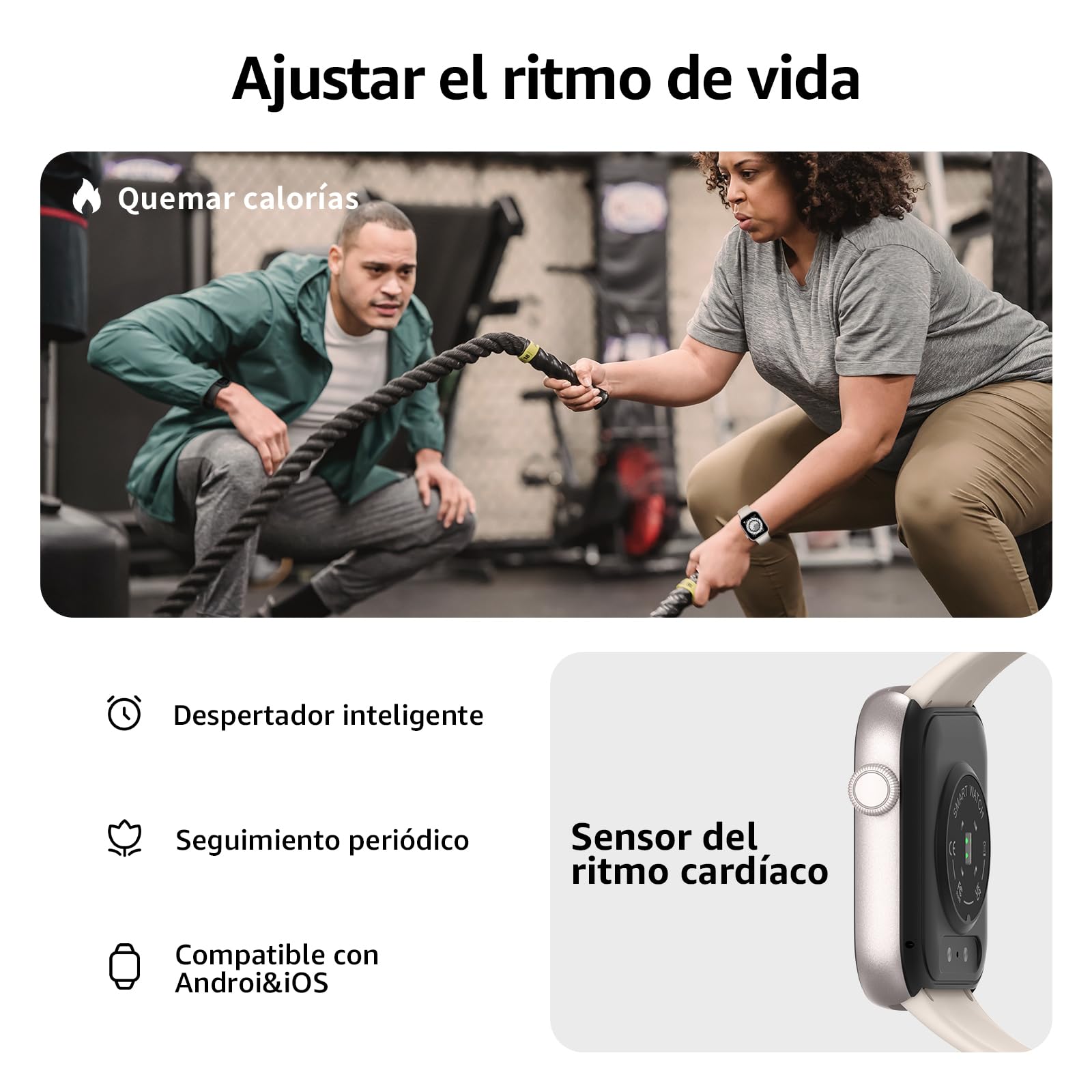 AcclaFit Reloj Inteligente Mujer Hombre, 1.85" Smartwatch con Llamadas Bluetooth, 140+ Modos Deportivos con SpO2/Pulsómetro/Monitor de Sueño/Podómetro, Impermeable IP68 para Android iOS Skyblue