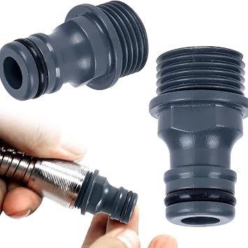CZSYZCZS 2 Pack Garden Hose Tap Connector,1/2 inch Male Threaded Connector for Pipe1/2'' BSP Watering Fittings Faucet Adapter Quick (ABS 1/2 Thread)
