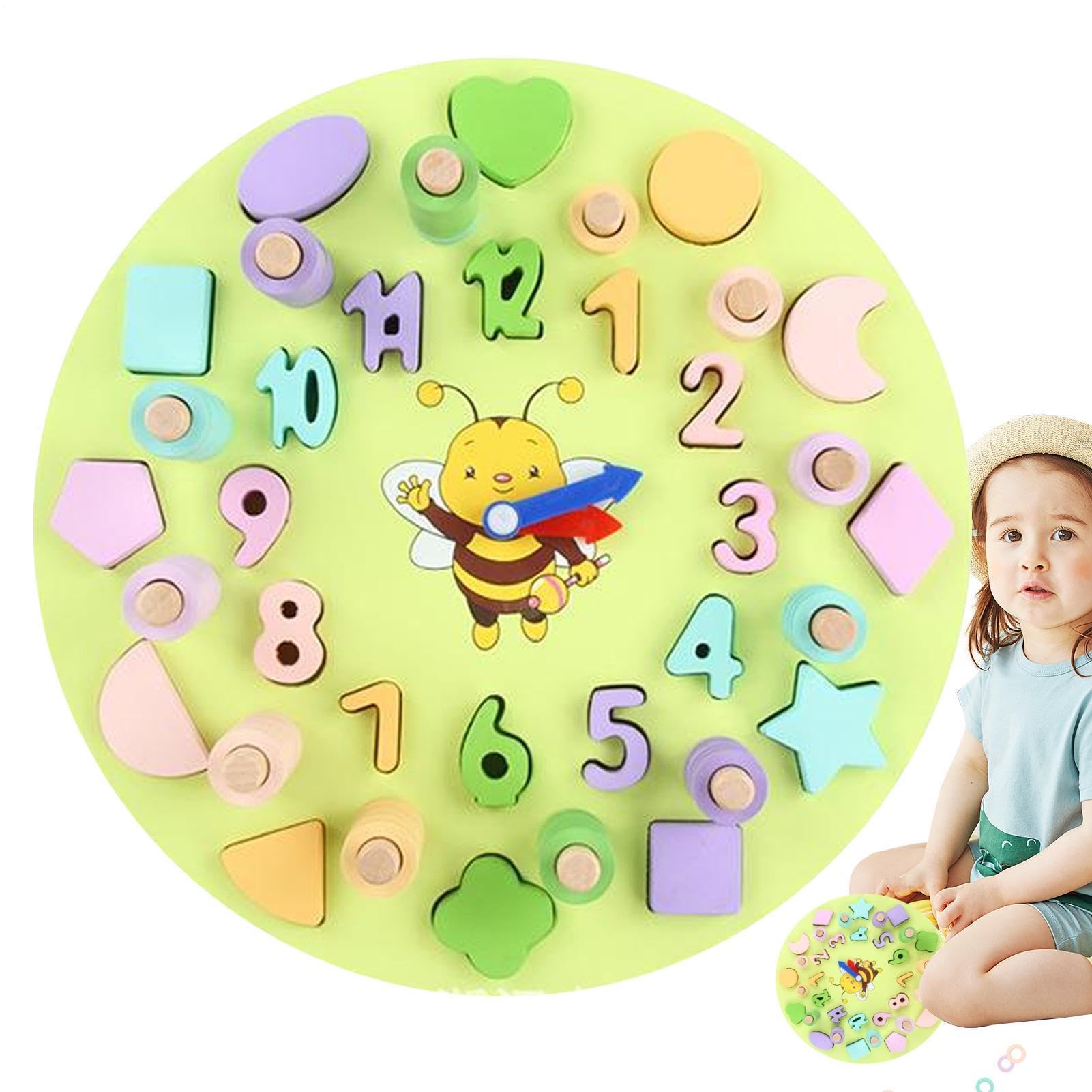 Reloj Educativo, Reloj de Juguete - Juego de emparejamiento de | Formas numéricas de Reloj de Aprendizaje Todo en 1 - Reloj Color Número Matemáticas Material didáctico, Actividades de