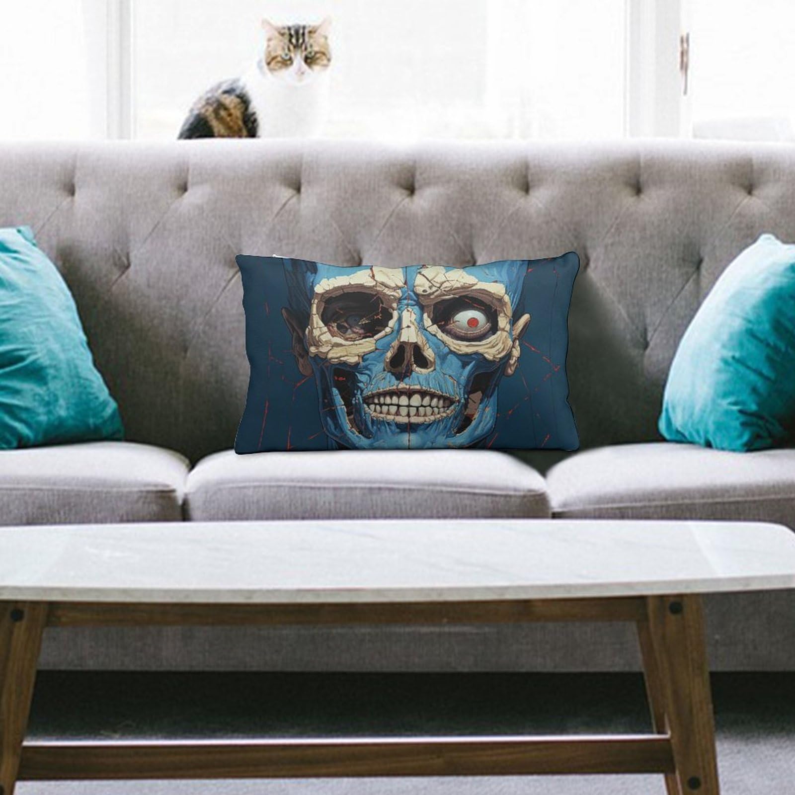 NTVOWPZO Decoration Throw Pillow Covers 8"x12" Pillowcases Covers Skeleton in Front of Me Soft Pillowcases Modern Farmhouse Home Decor Sofa Cushions Covers for Couch Bed Living Room