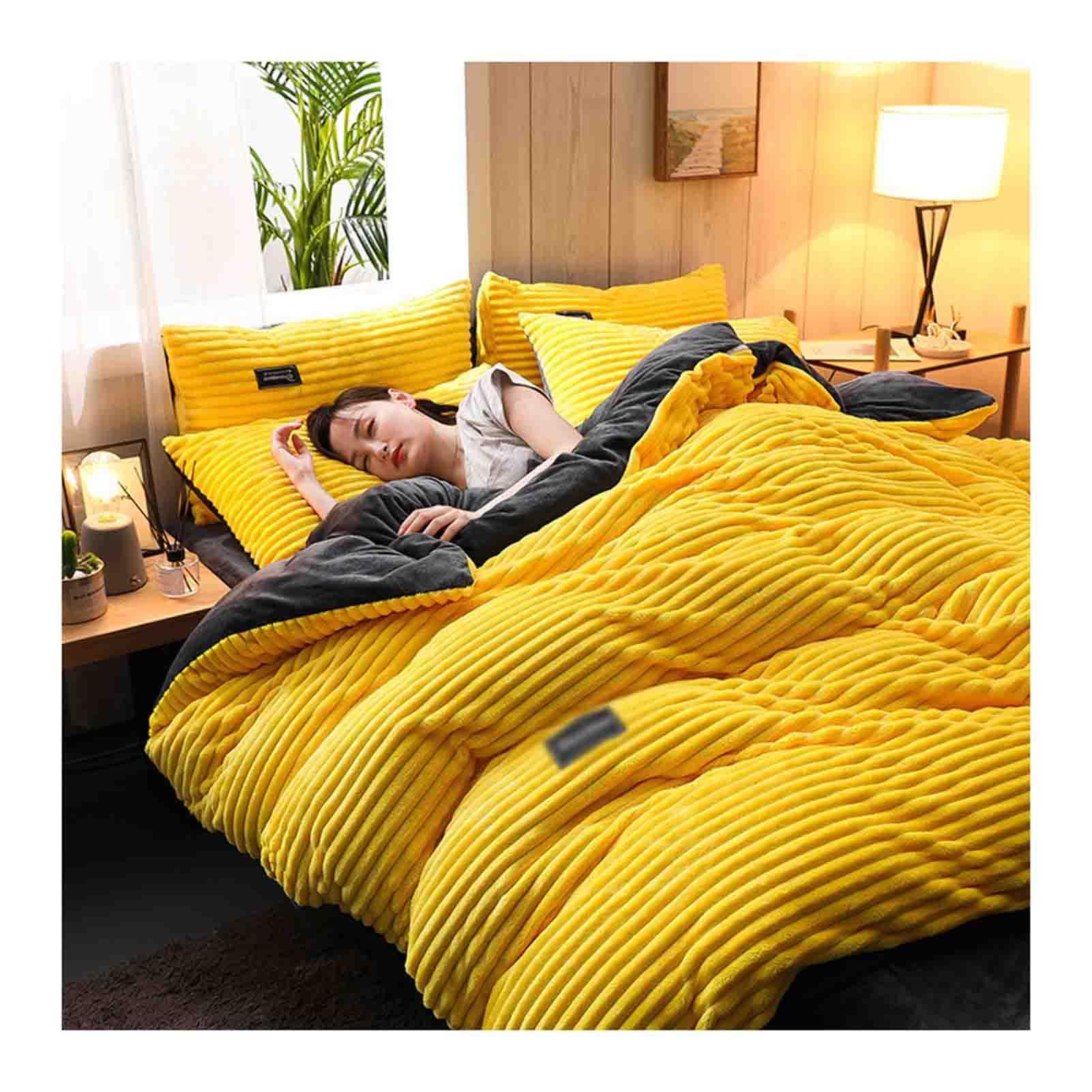 Duvet Covers, Soft and Fluffy Duvet Cover, Cozy Velvet Bedding Set, With 2 Pillowcases And Fitted Sheet - Perfect for A Warm And Cozy Bedroom