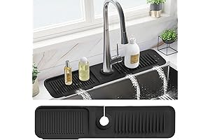 Kitchen Sink Splash Guard, 24" Silicone Faucet Draining Mat by PoYang