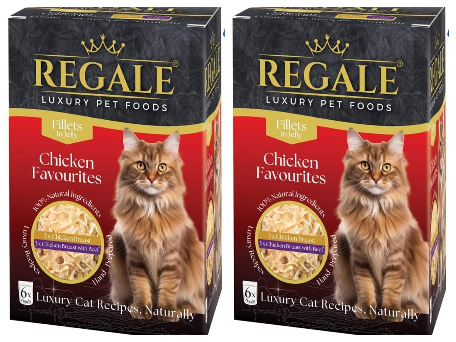 Regale Premium Chicken Fillets in Jelly Cat Food- Bulk Pack of 12 (2 x 6 Packs) Wet Cat Food, High-Protein, Natural Ingredients, Gourmet Recipes for Cats, Luxury Cat Treats