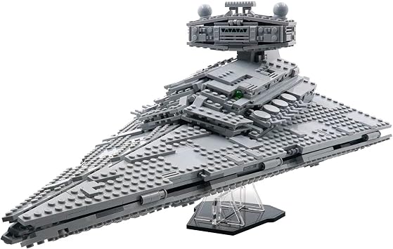 Display Stand Compatible with LEGO Star Wars 75394 Imperial Star Destroyer Showcase Stand with 6 Figure Minifigure Display Set Not Included