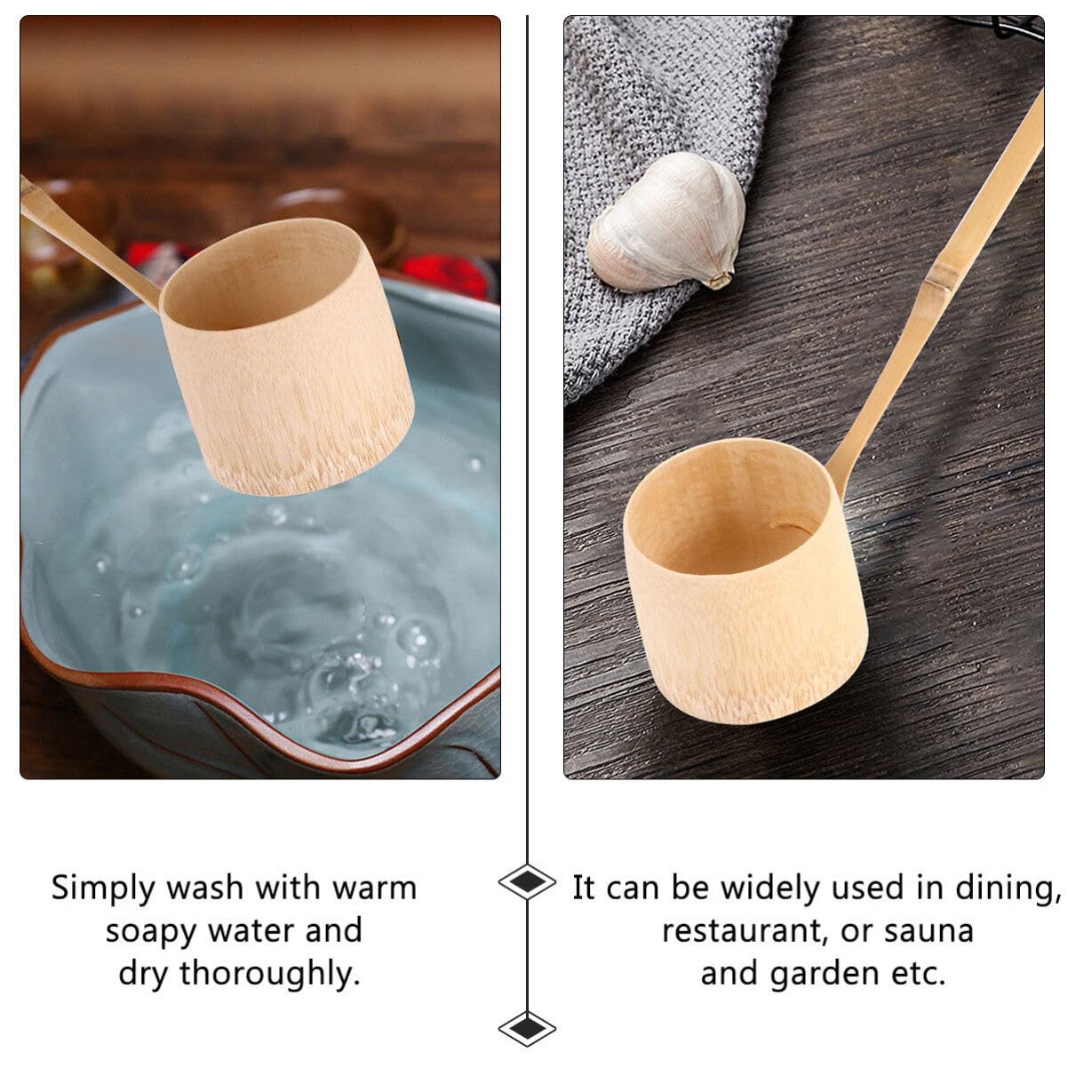 Natürliche Hishaku Wasserkelle aus Bambus, japanische Wasserkelle handgefertigt, langer Griff, Wasser-Bailer, Dipper, Garten-Teelöffel für Küche, Wasserkelle mit langem Griff, Wasserschaufel (braun)
