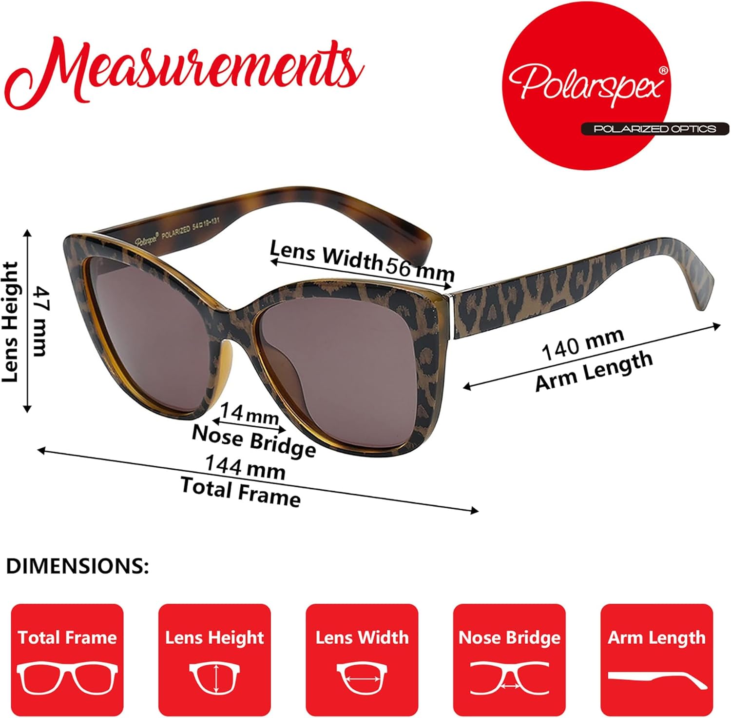 PolarSpex Polarized Cat Eye Sunglasses for Women – Oversized UV400 Celebrity Fashion Sun Glasses for Beach or Driving - Image 4