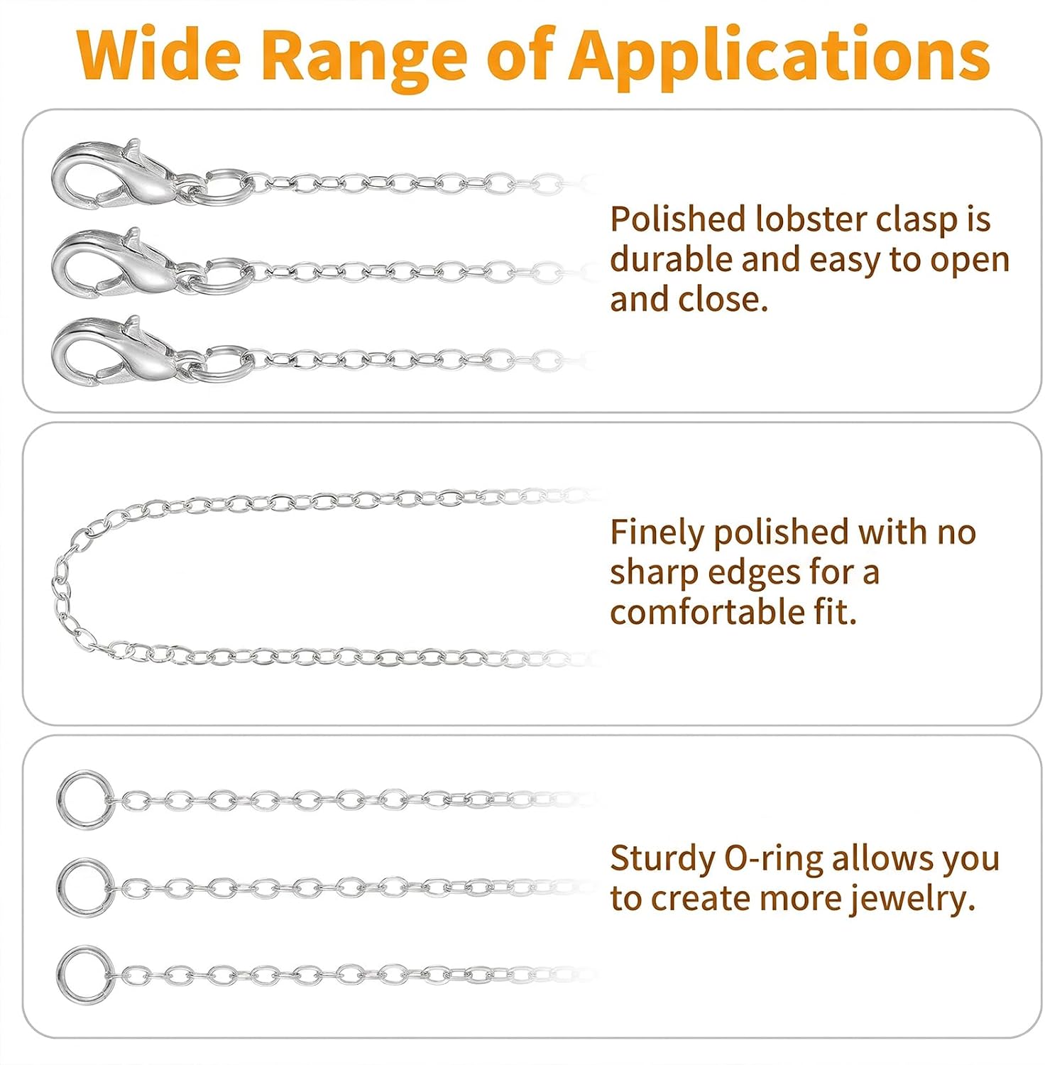YBEATY 16.4ft Stainless Steel Gold Plated Chain, 1.5mm Flat Cable Link Spool Findings Roll with 20pcs Lobster Clasps 50pcs Jump Rings for Bracelet Keychain Pendant DIY Craft Jewelry Making Supplies