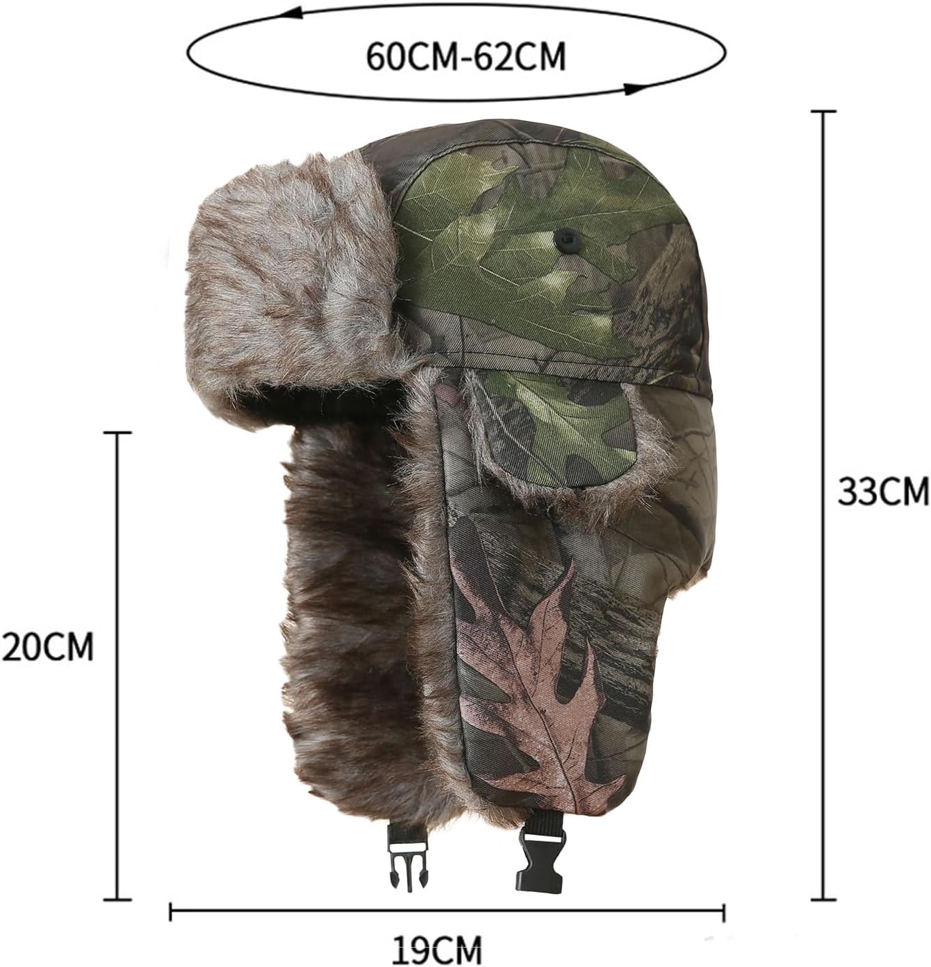 Warm Faux Fur Aviator Hat Winter Trapper Hat Camo Sabre Trapper Hat Hunting Ski Hat with Ear Flaps for Men Women Windproof
