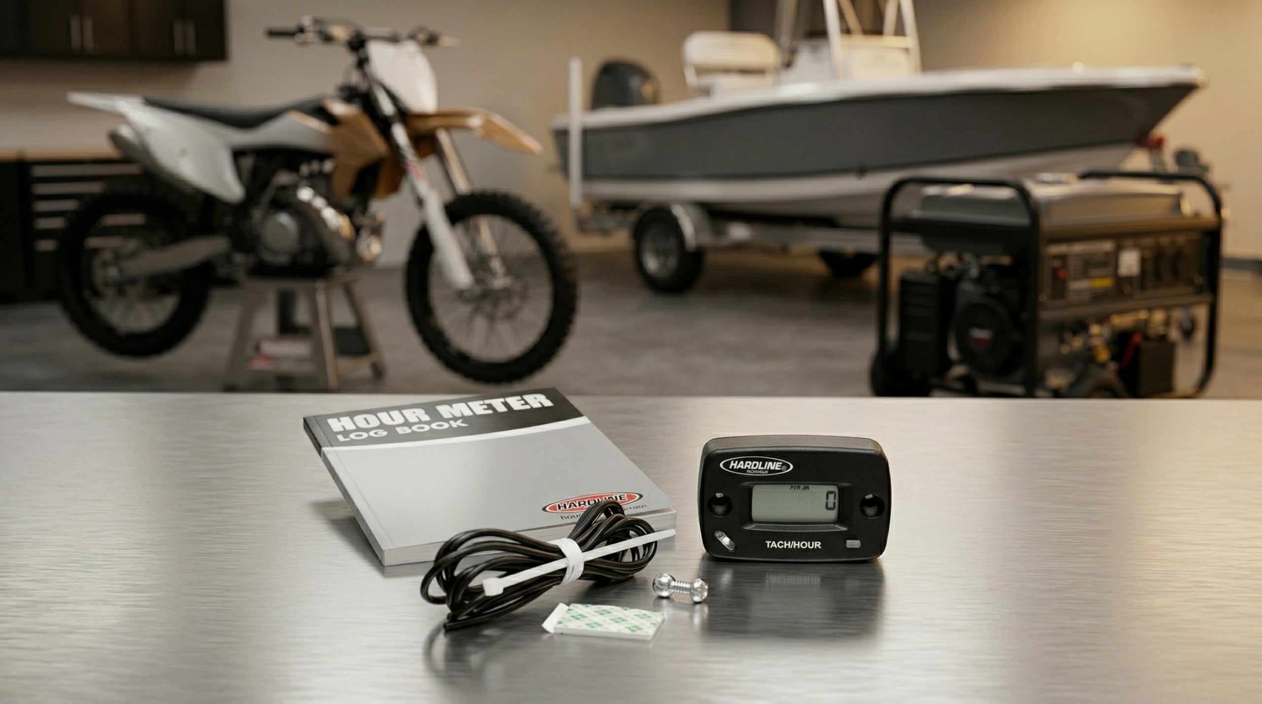 Hardline Productos hr-8061 – 2 Contador de Horas/tacómetro para Motores de 2 Cilindros