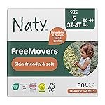 Naty FreeMovers Diaper Pants | Sensitive Skin Certified Potty Training Pants | Soft, Unscented | Absorbent & Leak-Proof | Unisex Baby & Toddler | Size 5, 3T-4T (26-40 lbs), 80 Count