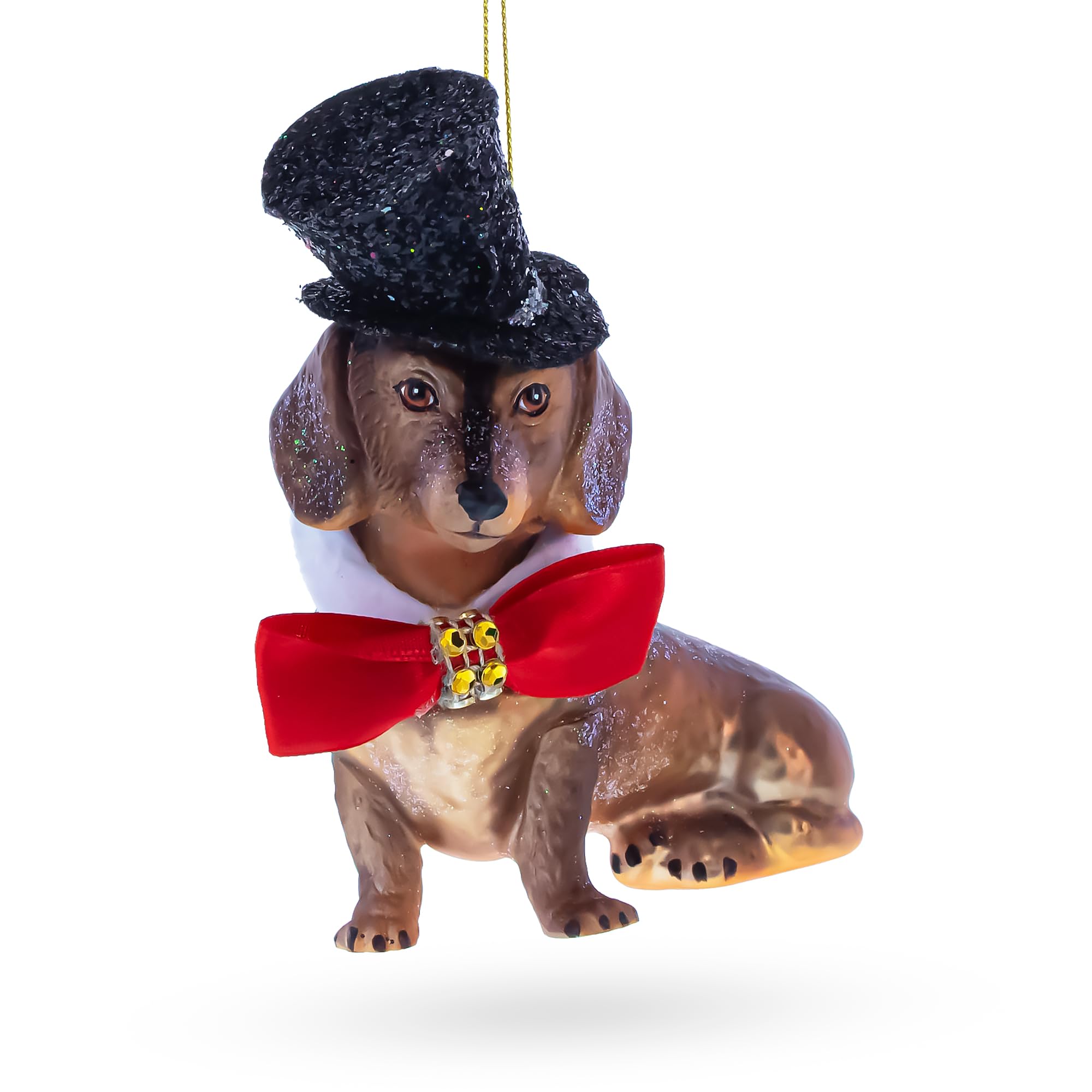 Décoration sapin beagle BestPysanky, figurine en verre soufflé souvenir joyeux de Noël