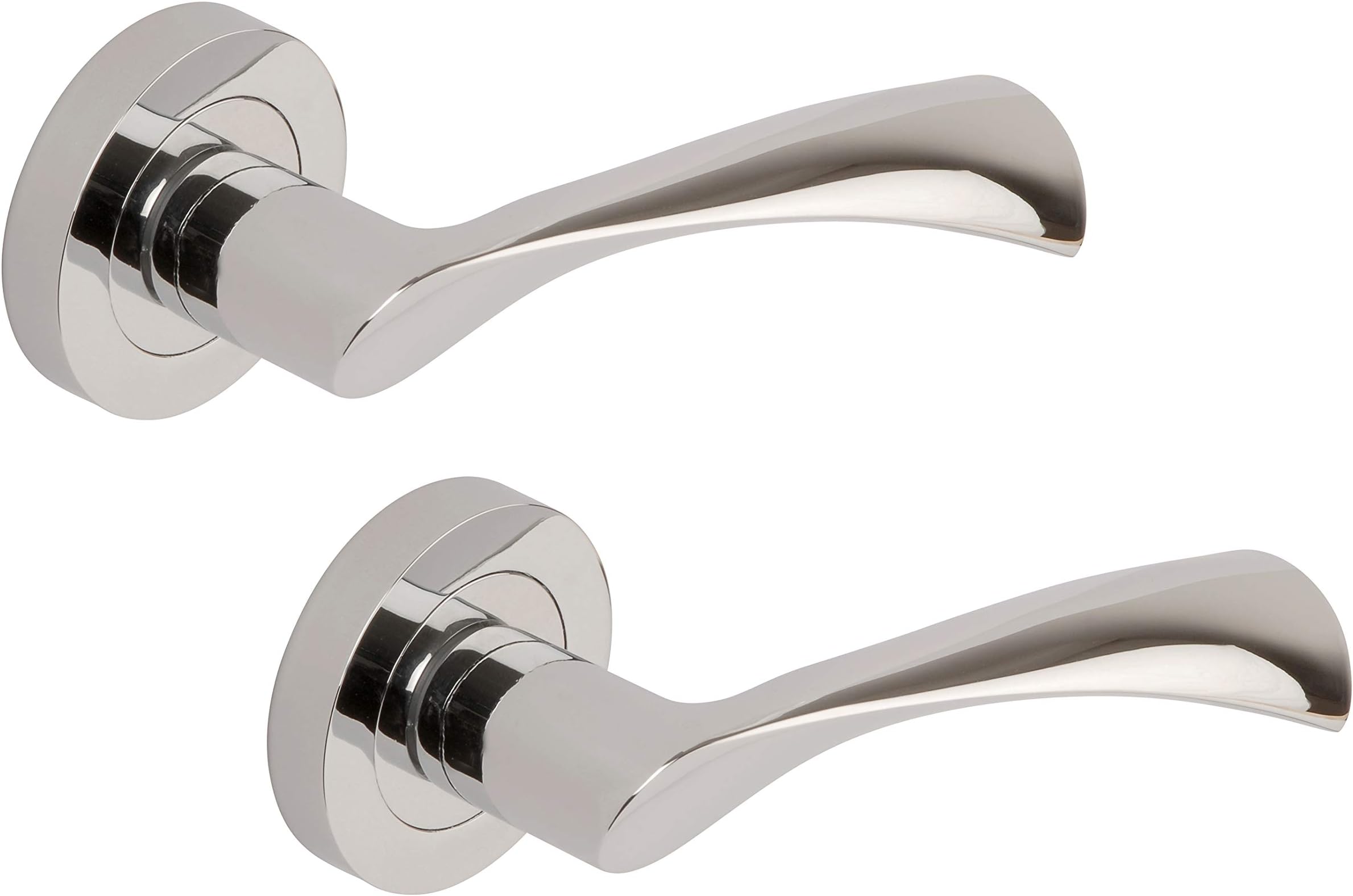 ExcelFlex Passage Door Handles, Polished Chrome, Round Rose