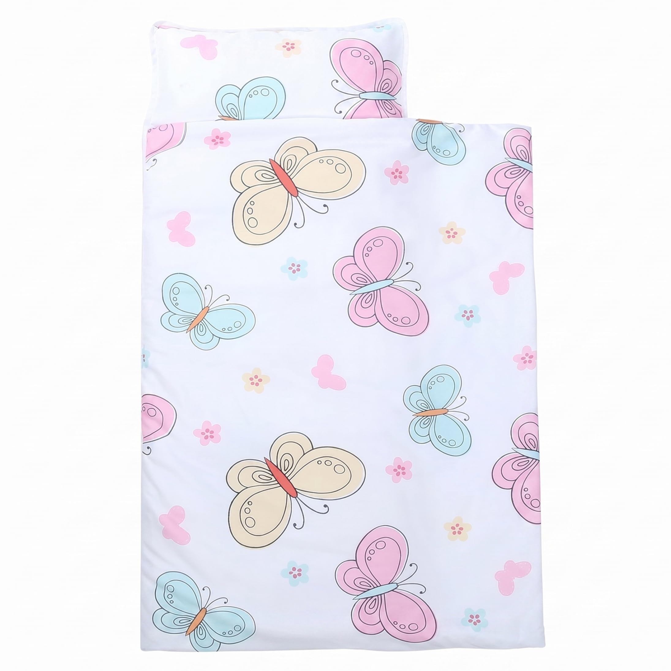 Tsawntd Toddler Nap Mat With Pillow, Envelope-style Nap Mats For Daycare, Portable Kids Sleeping Bag for Preschool Kindergarten, Cartoon Butterfly Pattern