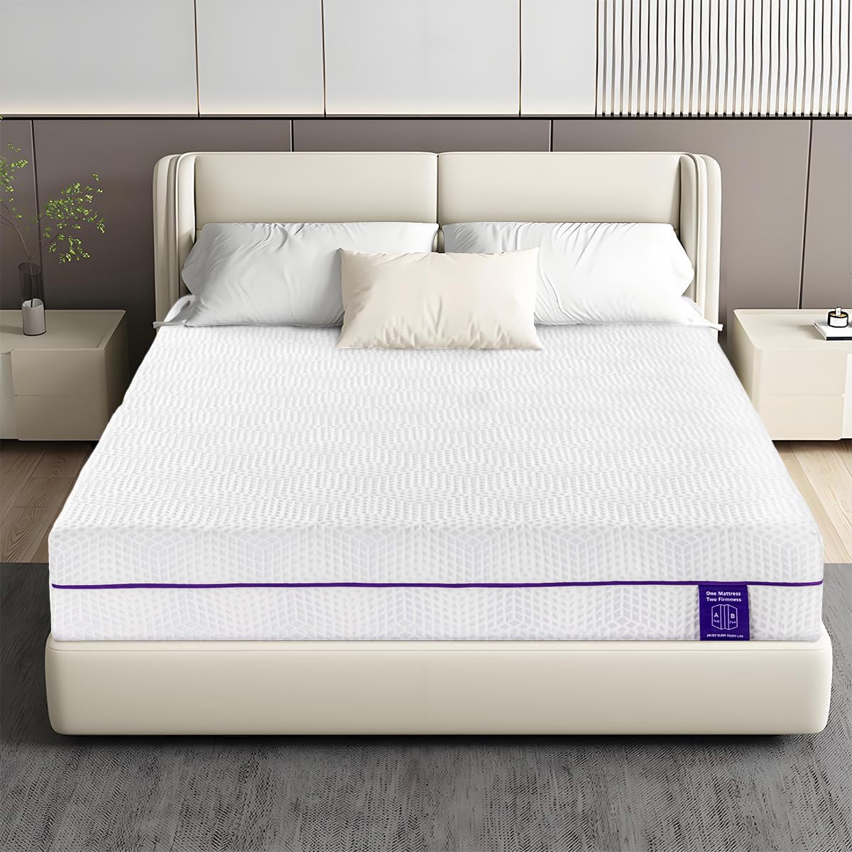 Twin Mattress 6 Inch, Gel Soft & Firm Dual Sides Flippable Mattress for Bamboo-Charcoal Memory Foam Mattress, Lavender Sleep Aid Mattress for Relieve Pressure, Bed in a Box