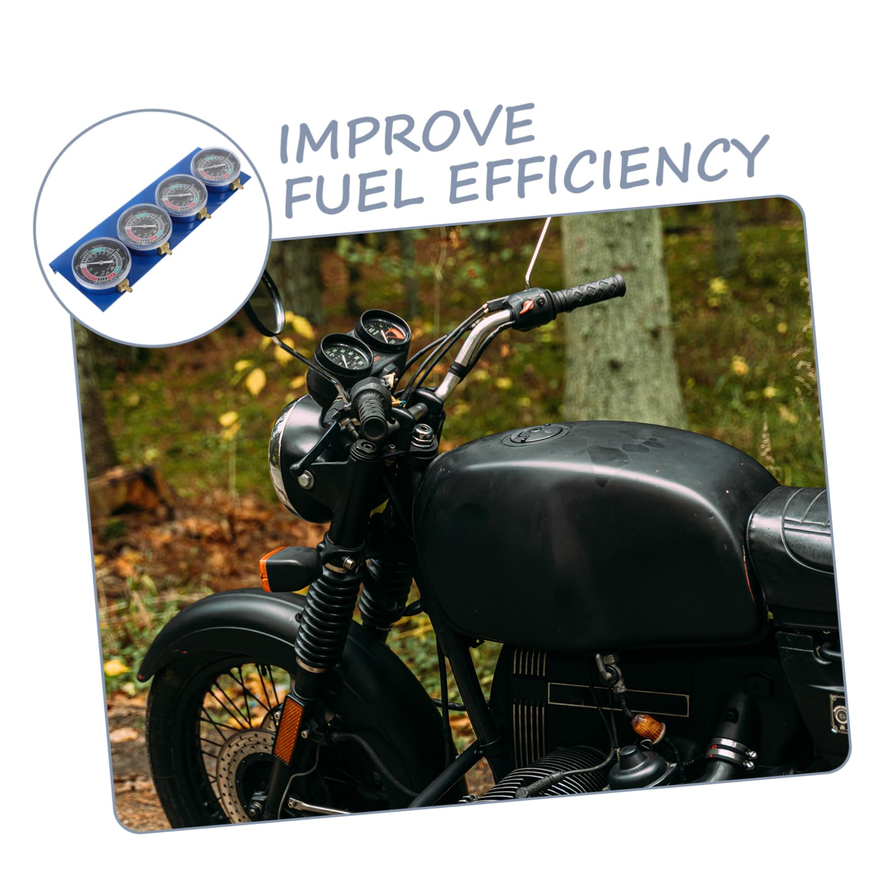 Ciieeo Manomètre à Vide 4 Cylindres Kit Complet Réglage Carburateurs Moto Outil Diagnostic Automobile Entretien