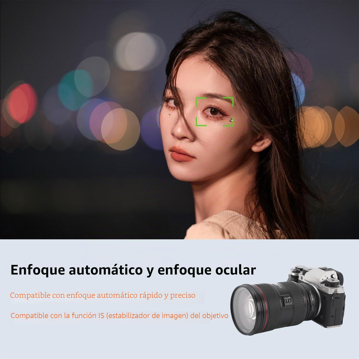EF-FX2 Pro - Adaptador de Lente de Enfoque automático Compatible con Canon EF Lente a cámara X-Mount Fuji-Film x-a1/2/3/5/10/20, x-t1/2/3/10/20/100, x-e1/2/3, x-pro1/2, x-h1