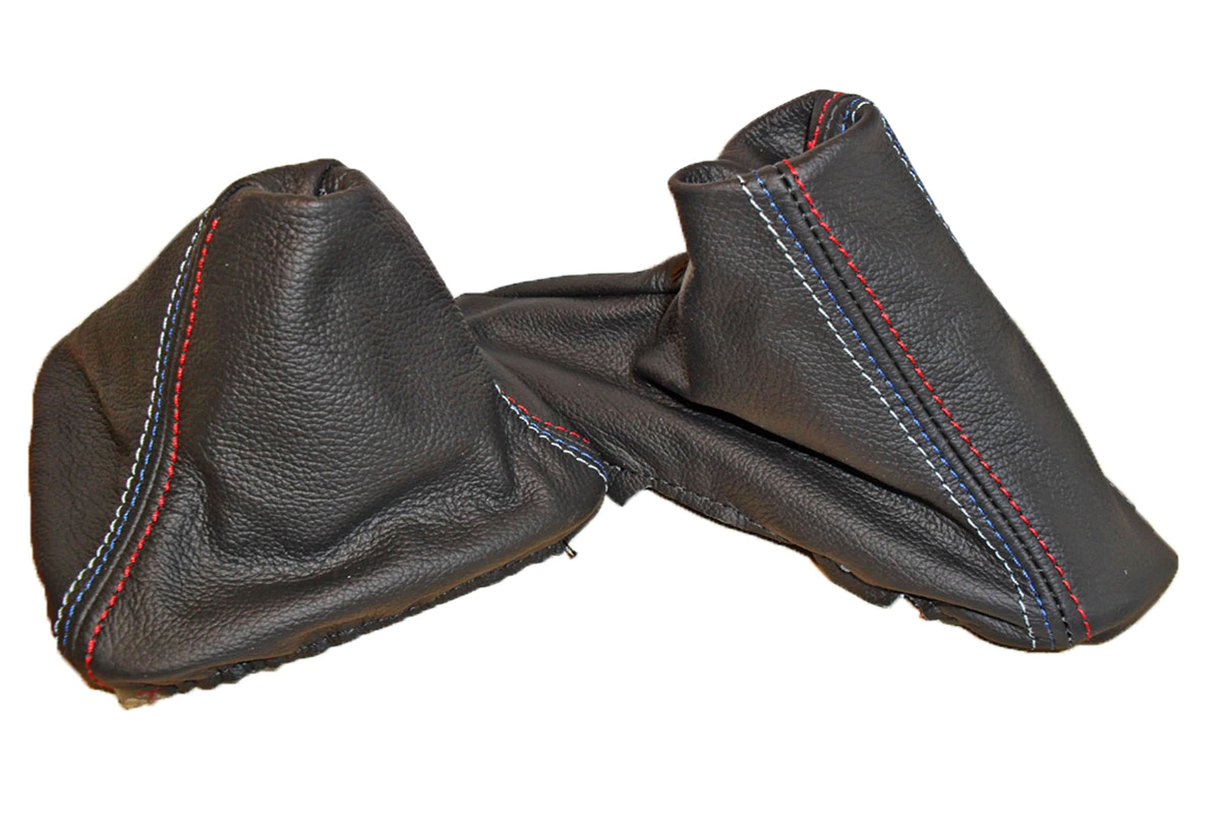 cuffia cambio e freno compatibili con E90 E91 vera pelle nera cuciture Sport