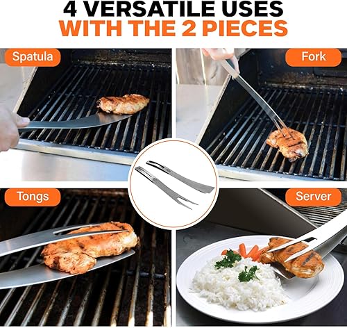 Miniatura 5 de Proud Grill Connect it - Juego de herramientas magnéticas para barbacoa, 2 herramientas para barbacoa, 4 usos, elegante diseño de acero inoxidable,