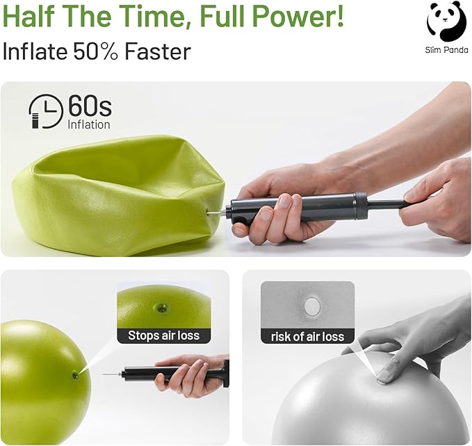 Whether you're at home, in the gym, or on the go, this compact 9-inch ball is your versatile fitness companion. Its multi-functional design fits comfortably between knees, thighs, or hands, enabling targeted toning and flexibility exercises. With an included portable needle pump for quick adjustments and its lightweight nature, this ball easily fits into your gym bag or suitcase, making it ideal for workouts at any location. Suitable for all fitness levels, it supports a range of activities from easing back pain to building core strength.