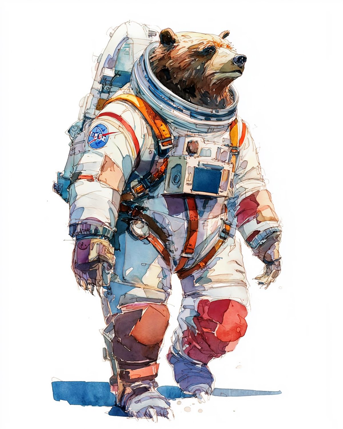 Liubaishi Multicolour Paint By Numbers For Adults, Astronaut Bear, 40X50 Cm Acrylic Canvas Kit
