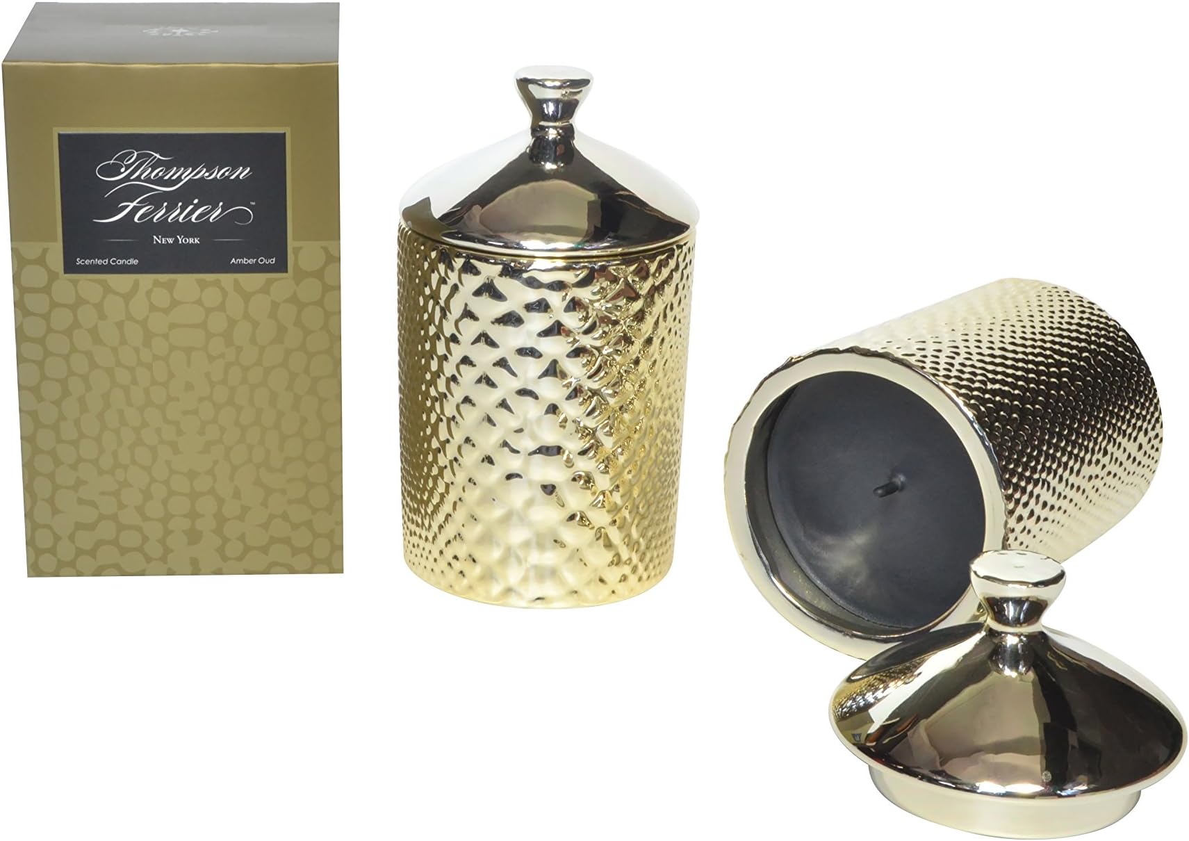 Thompson Ferrier Animal Lidded scented candle collection – Amber Oud fragrance Home Decor Candle - Snake Skin Print - Hand sculpted and hand poured with the finest essential oils