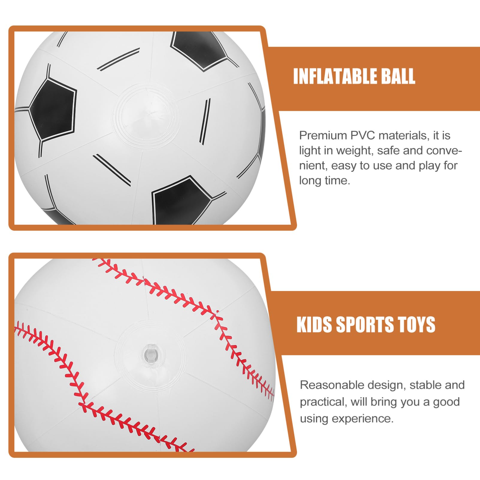 SUPVOX Giant Inflatable Beach Ball Sports Birthday Party Decorations Bulk Mini Soccer Basketball Toys