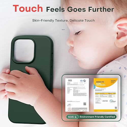 Miniatura 5 de TOCOL Funda 5 en 1 para iPhone 14 Pro Max, 2 protectores de pantalla + 2 protectores de lente de cámara, funda delgada de silicona líquida para