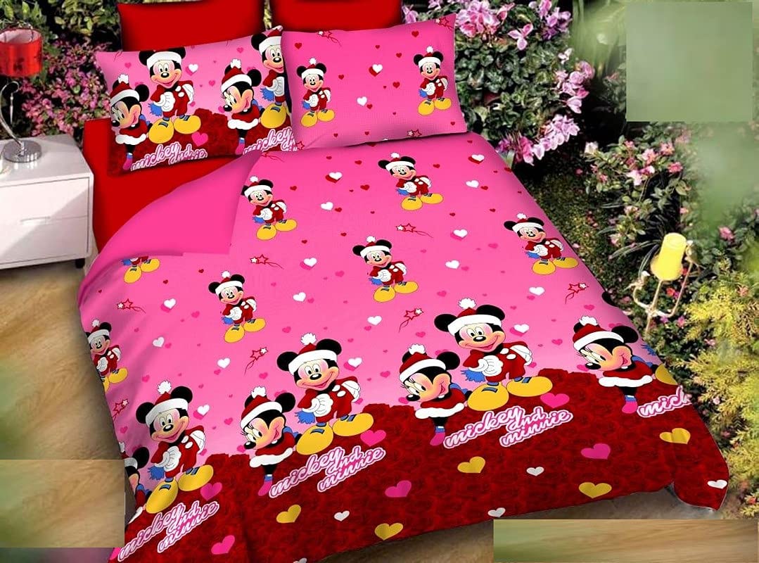 AK Enterprises Double Bed Size Poly Cotton Bedsheet (90 x 100 inches) - BS4