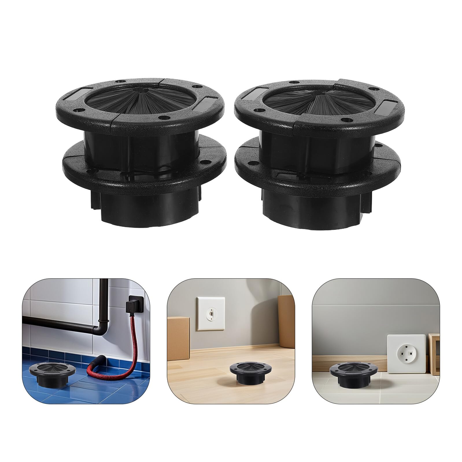 Cabilock 4 Piezas Caja de Conexiones Ignífuga para Suelo Elevado Unidades Placa de Cepillo para Cables Ojal de Paso de Cables Solución Antiestática para Gestión de Rack de Servidores