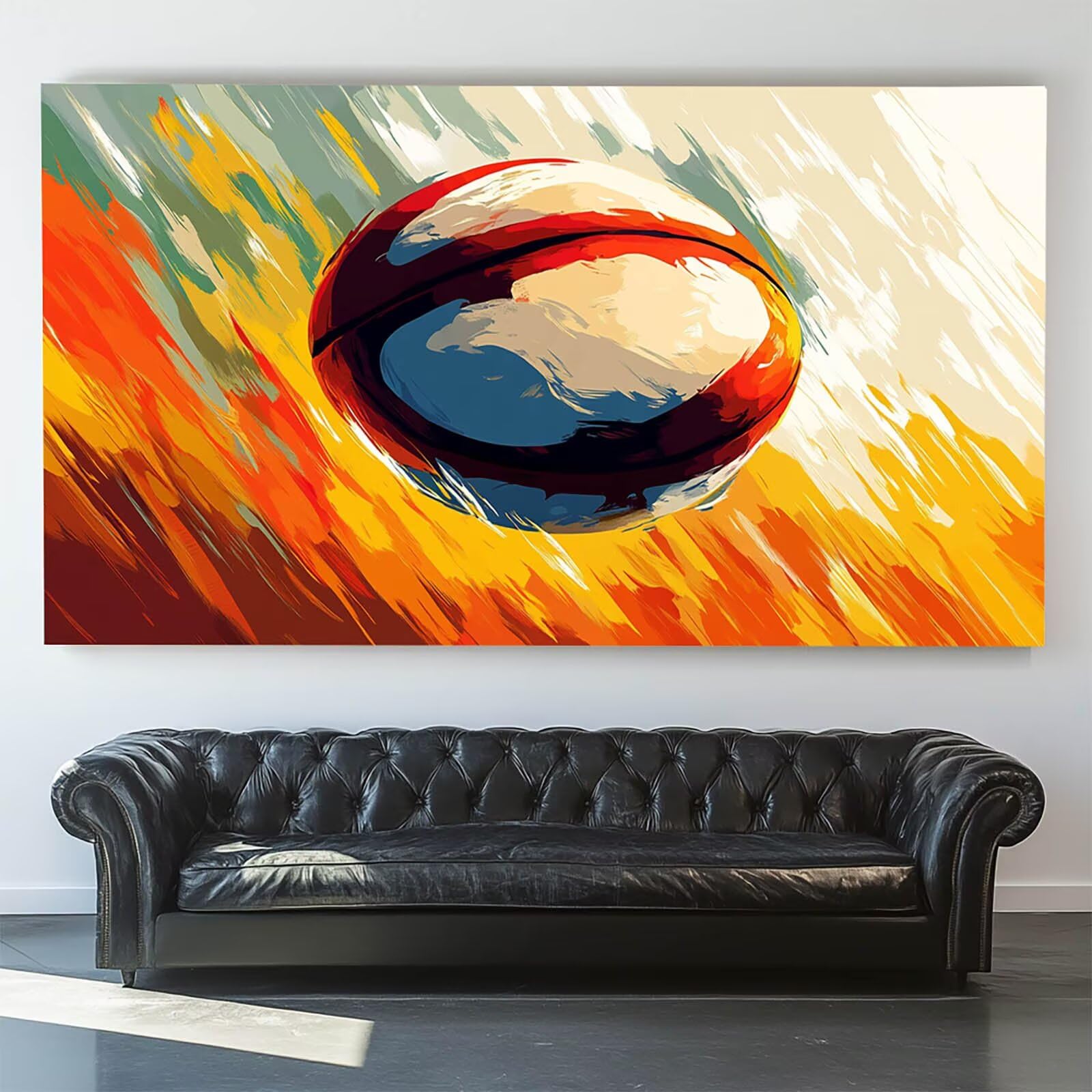 DIY Malen nach Zahlen Erwachsene Rugby Malen nach Zahlen ab 7 jahre Mädchen American Football Kreativ set für Erwachsene mit Leinwand Acrylfarben set und Pinsel, Bastelset zum Bemalen 80X160cm 7w-8-7