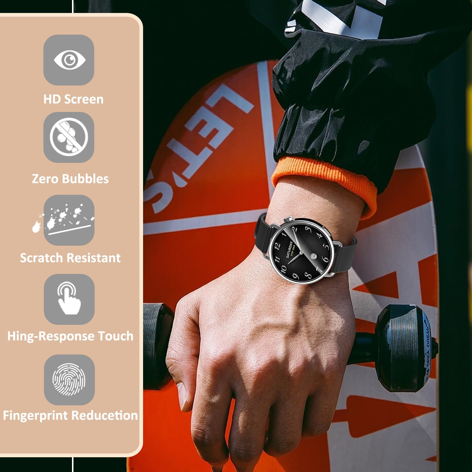 Hianjoo 6 sztuk folii ochronnych na wyświetlacz kompatybilne z Xiaomi Watch S4 41 mm, Premium Soft Folie ochronne na wyświetlacz (41 mm)
