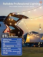 Vista 5 de addlon Tira de luces LED de 25 pies, resistente al agua con 8+1 bombillas LED inastillables (no solar), luz de patio, conectable y resistente al