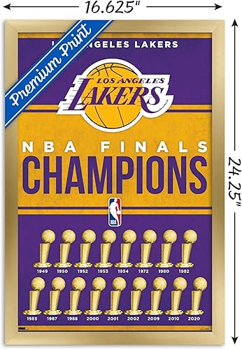 Miniatura 3 de Trends International NBA Los Angeles Lakers - Póster de pared de Champions 23, 22.4 pulgadas de largo x 14.7 pulgadas de ancho, versión enmarcada en