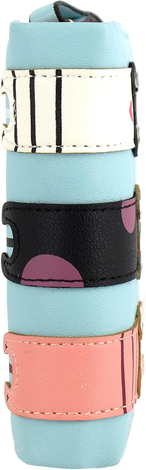 Mini Faux Leather Bifold Cute 3 Cat Zipper Clutch Wallet Handbag for Women Girls