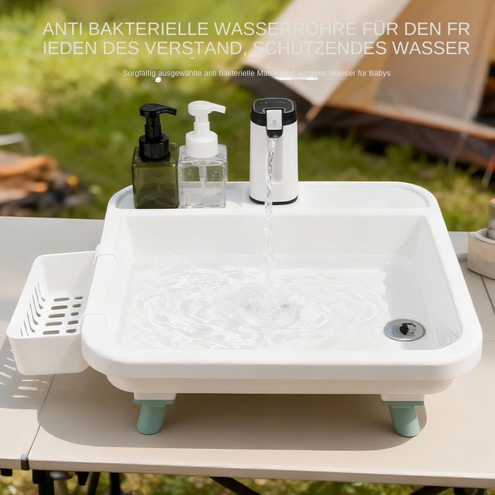 Generisch Tragbare Spüle Für Camping Breiter Öffnung | Tragbare Handwaschstation Für Frauen Männer Erwachsene Reisende zum Geschirrspülen im Garten beim Grillen