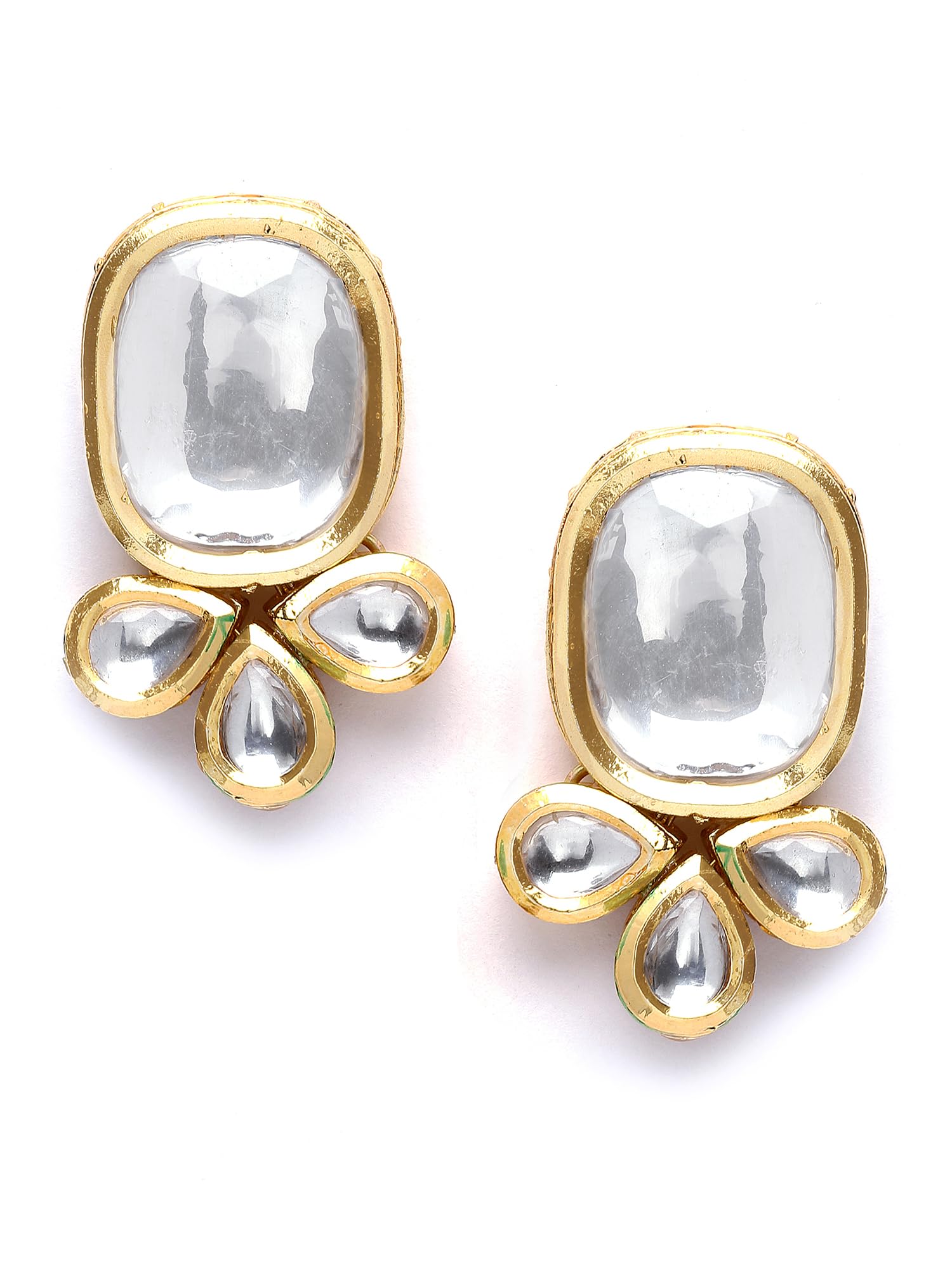 Karatcart Gold Polki Kundan Stud Earrings for Women (B0CHZ274VL) Amazon Price History, Amazon Price Tracker