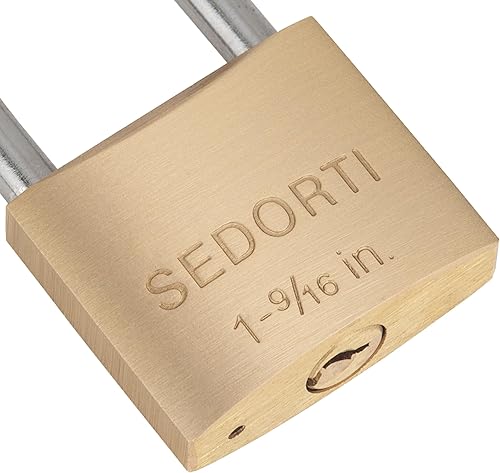 Miniatura 4 de Candado resistente a la intemperie para exteriores con grillete de acero inoxidable y cuerpo de latón macizo, cerradura a prueba de óxido de grado