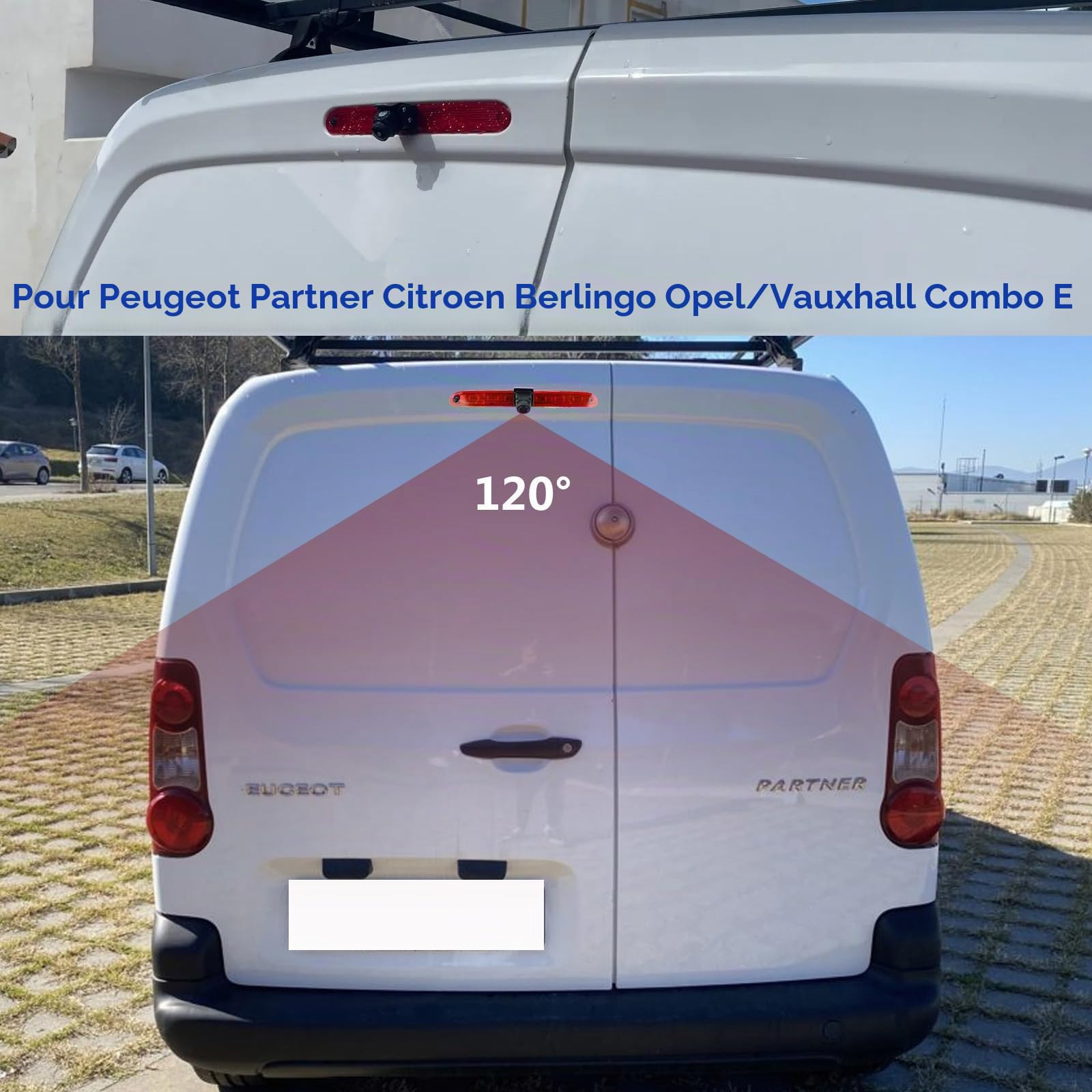Automovite Caméra de recul HD pour Citroën Berlingo Peugeot Partner Opel Combo E Toyota ProAce City avec écran miroir de 17,4 cm (kit de support # 1,5)