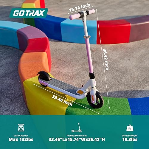 Miniatura 7 de Gotrax GKS Series - Patinete eléctrico para niños, ruedas sólidas de 6 pulgadas, máximo de 410 millas y potencia de velocidad de 7.59.4 Mph por